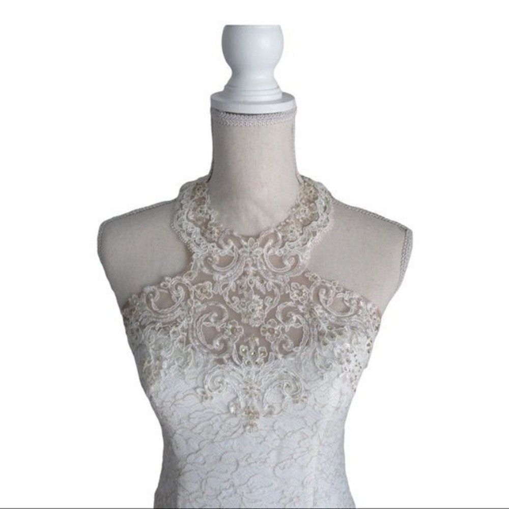 Marchesa Notte Ivory Lace Dress